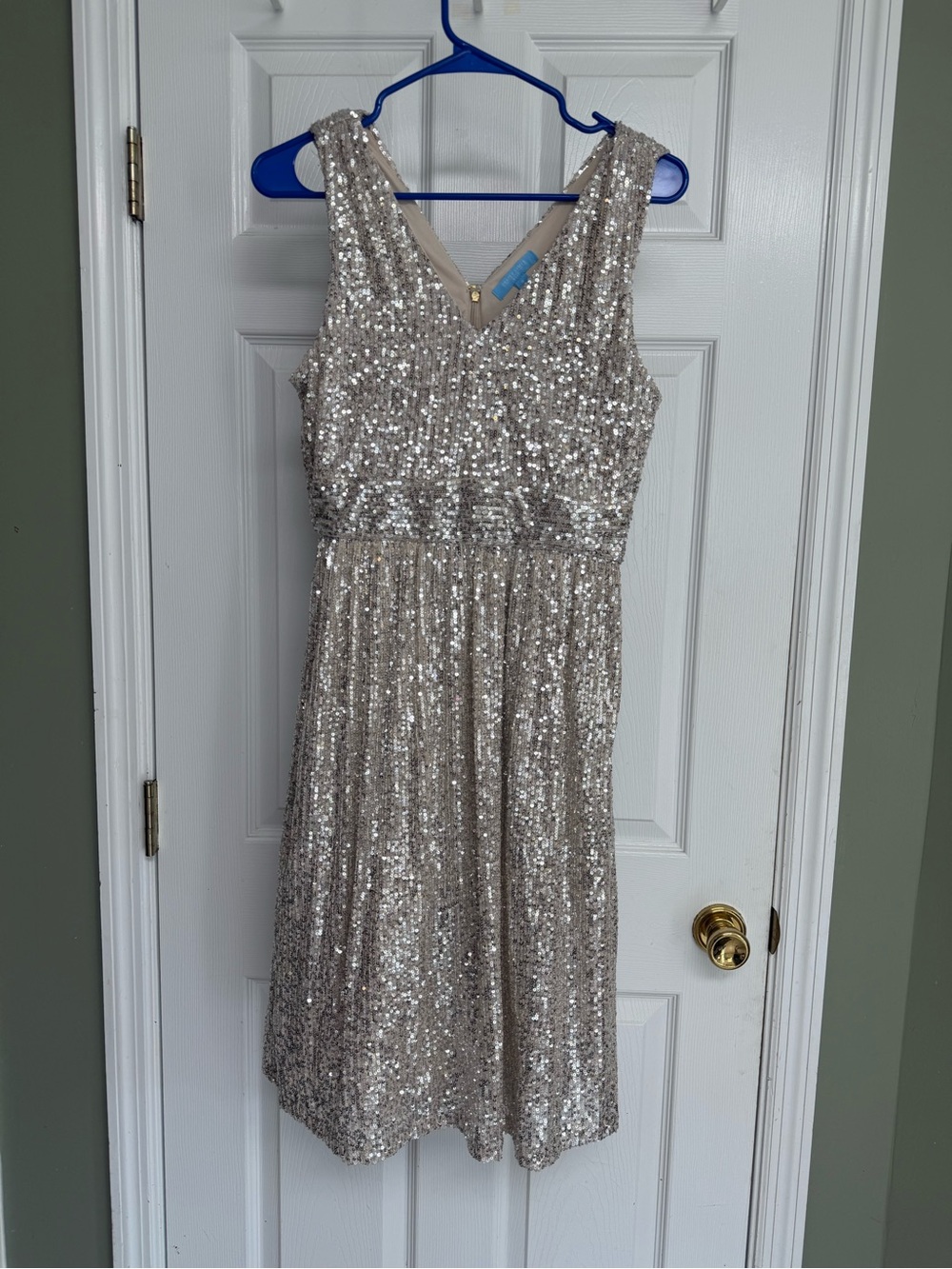Draper James Champagne Sequin A-Line dress